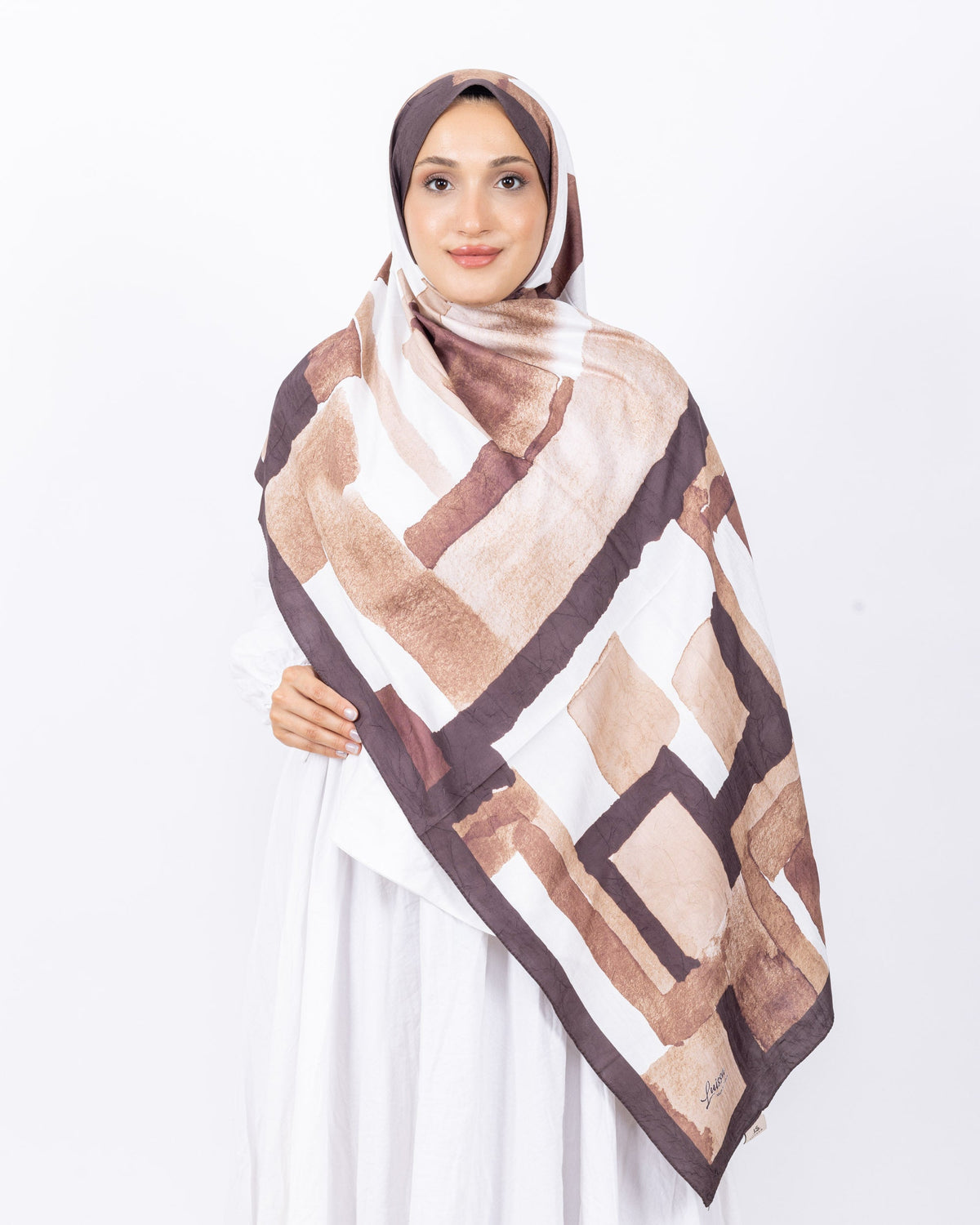 Mikro Bambu Kraş Şal D026 Acı Kahve, 75 × 185 cm şal – görsel 1