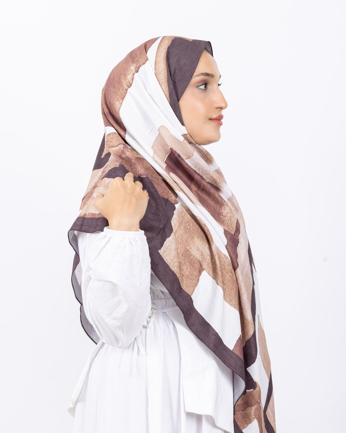 Mikro Bambu Kraş Şal D026 Acı Kahve, 75 × 185 cm şal – görsel 3