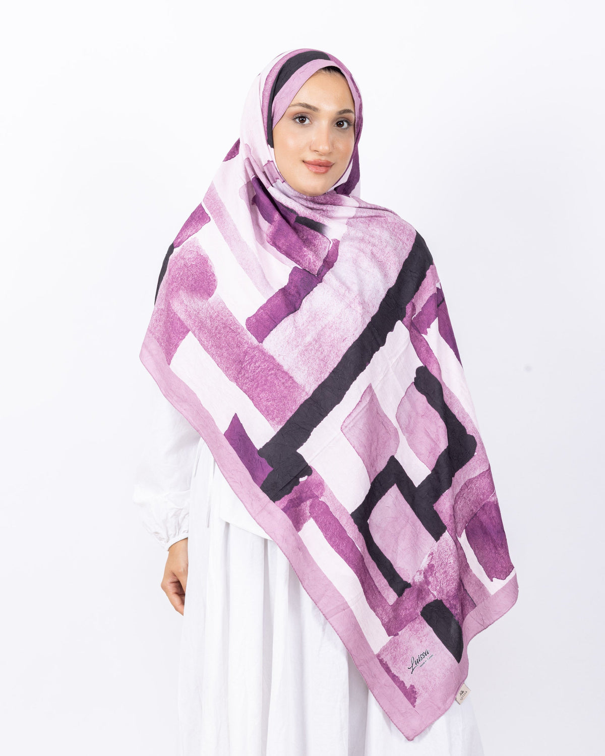 Mikro Bambu Kraş Şal D026 Gül Kurusu Pembe, 75 × 185 cm şal – görsel 1
