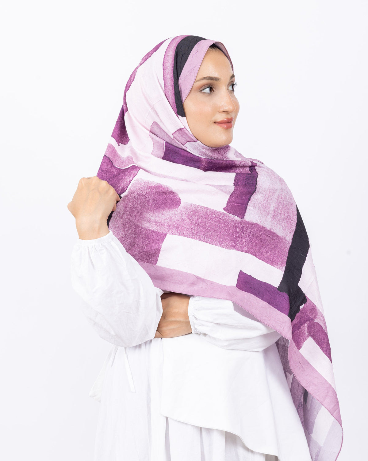 Mikro Bambu Kraş Şal D026 Gül Kurusu Pembe, 75 × 185 cm şal – görsel 3