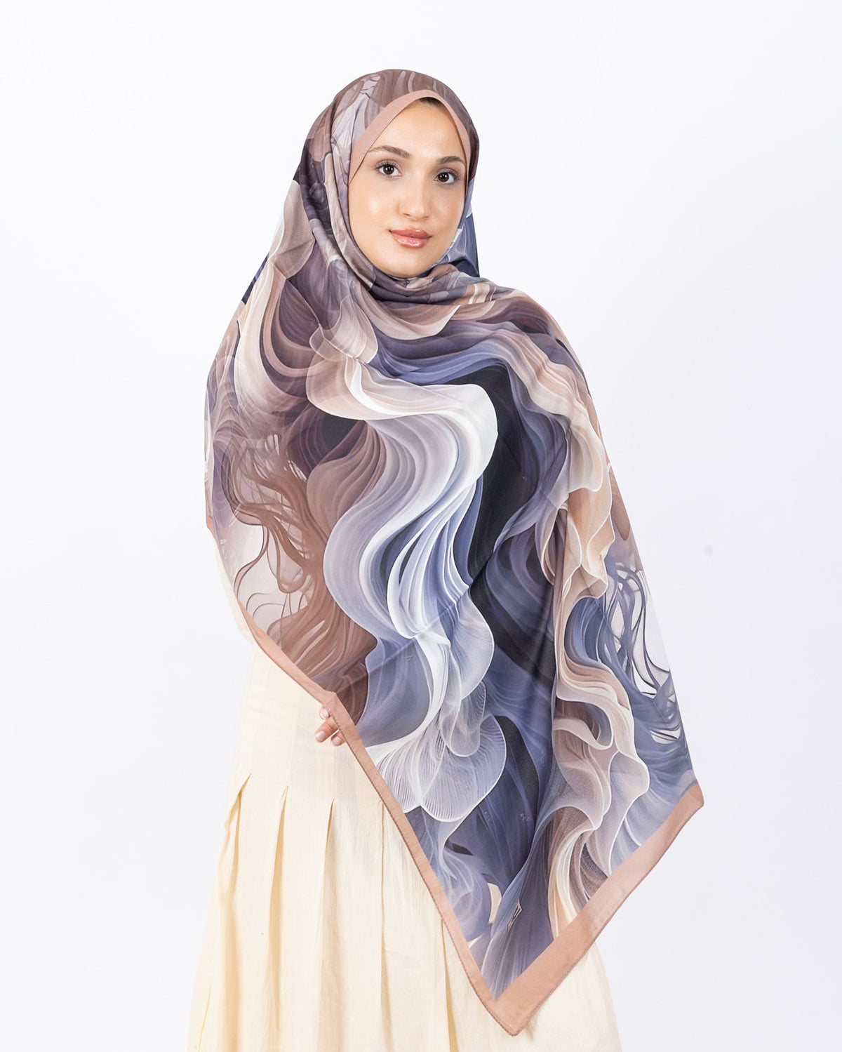 Mikro Soft Şal D012 Somon, çiçekli desenli, 75 × 185 cm şal – görsel 2