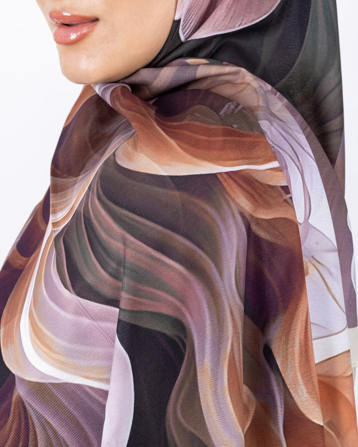 Mikro Soft Şal D012 Taş Rengi, çiçekli desenli, 75 × 185 cm şal – görsel 4