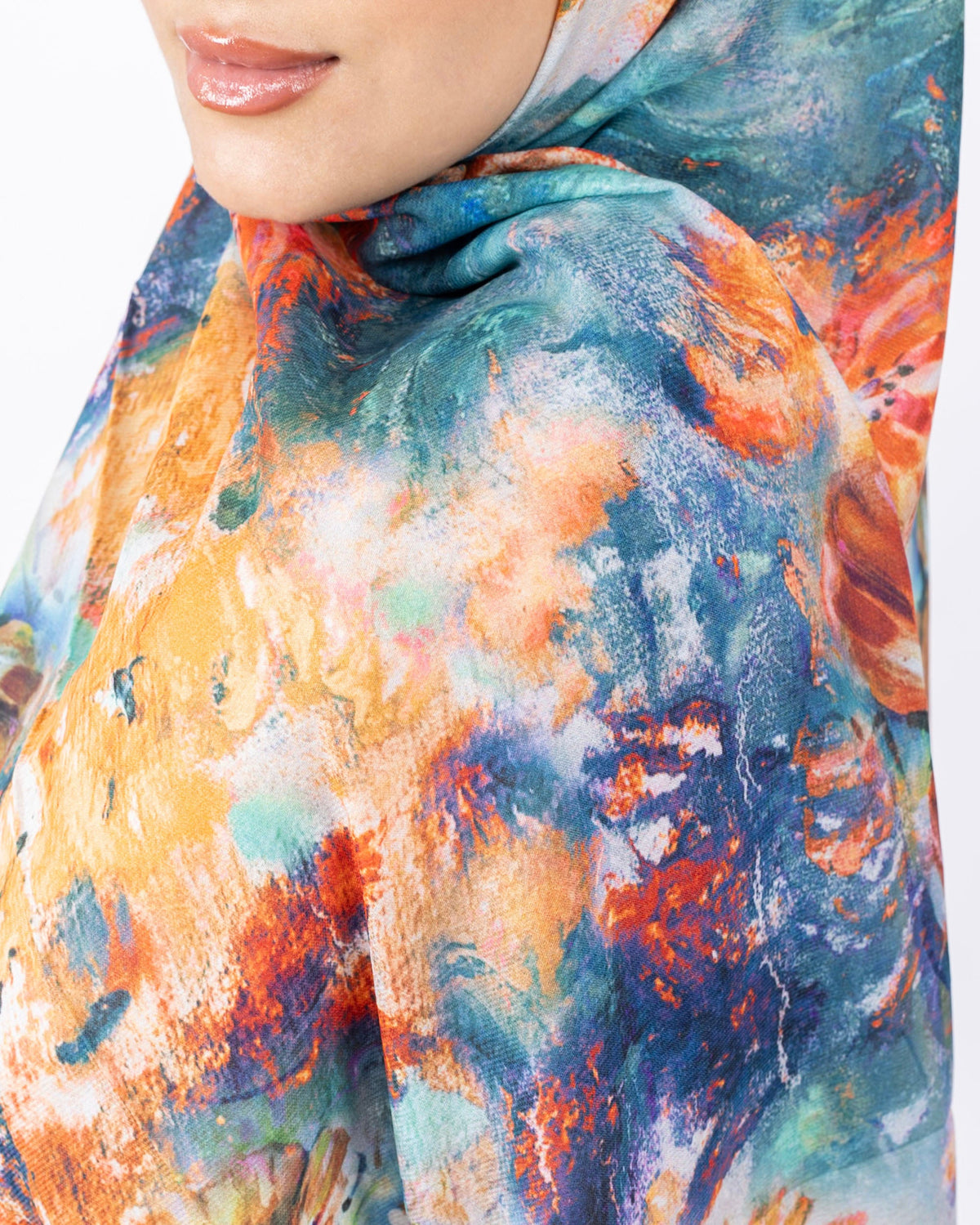 Mikro Soft Şal D014 Mürdüm, çiçekli desenli, 75 × 185 cm şal – görsel 4
