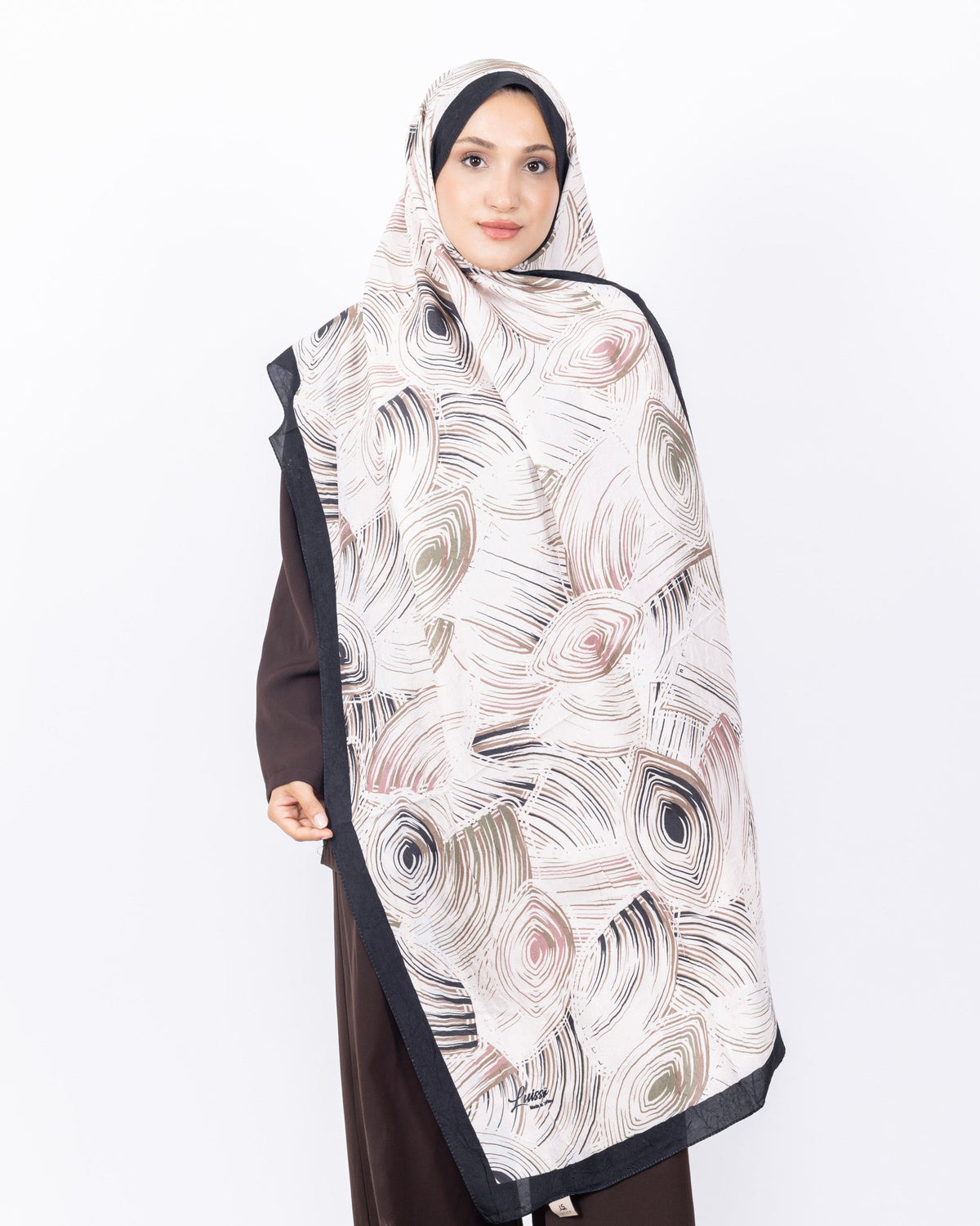 Mikro Bambu Kraş Şal D022 Siyah-Yeşil, 75 × 185 cm şal – görsel 2