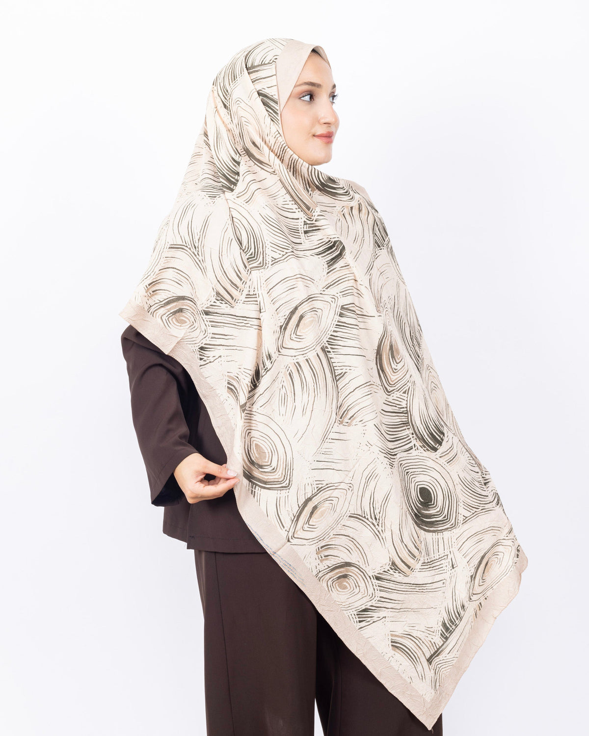 Mikro Bambu Kraş Şal D022 Bej, 75 × 185 cm şal – görsel 2