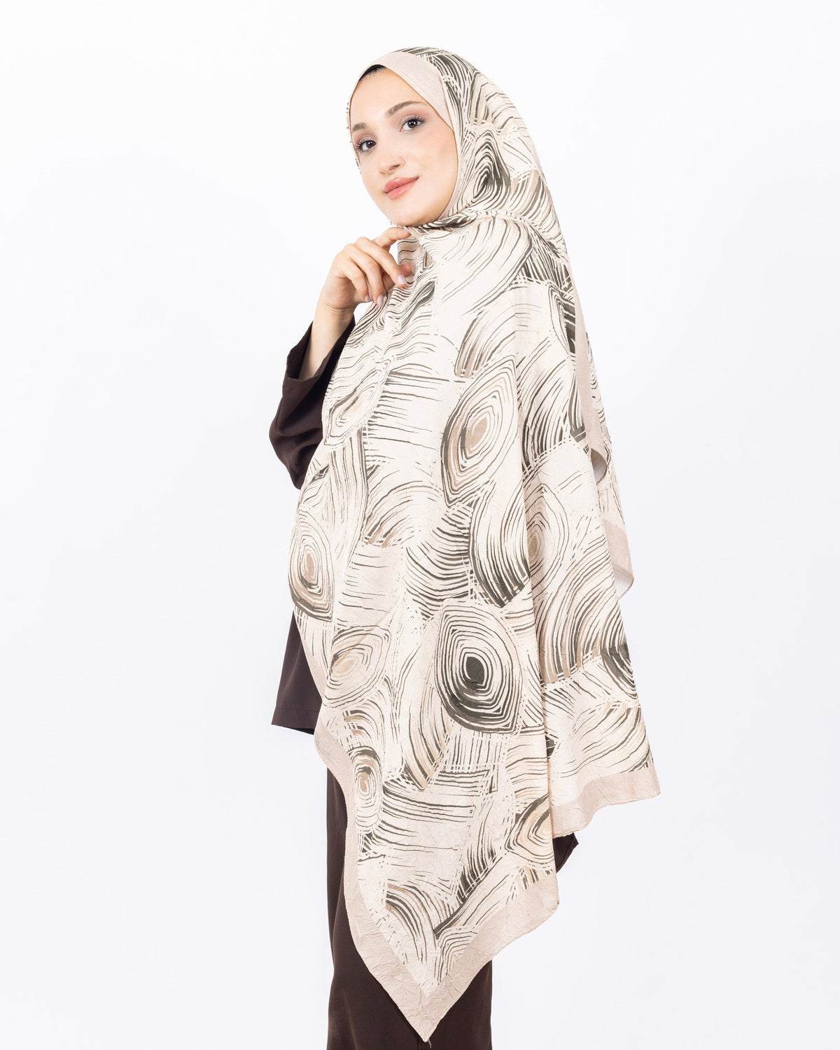 Mikro Bambu Kraş Şal D022 Bej, 75 × 185 cm şal – görsel 1
