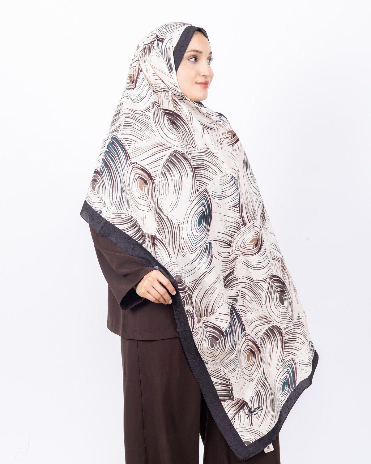 Mikro Bambu Kraş Şal D022 Acı Kahve, 75 × 185 cm şal – görsel 2