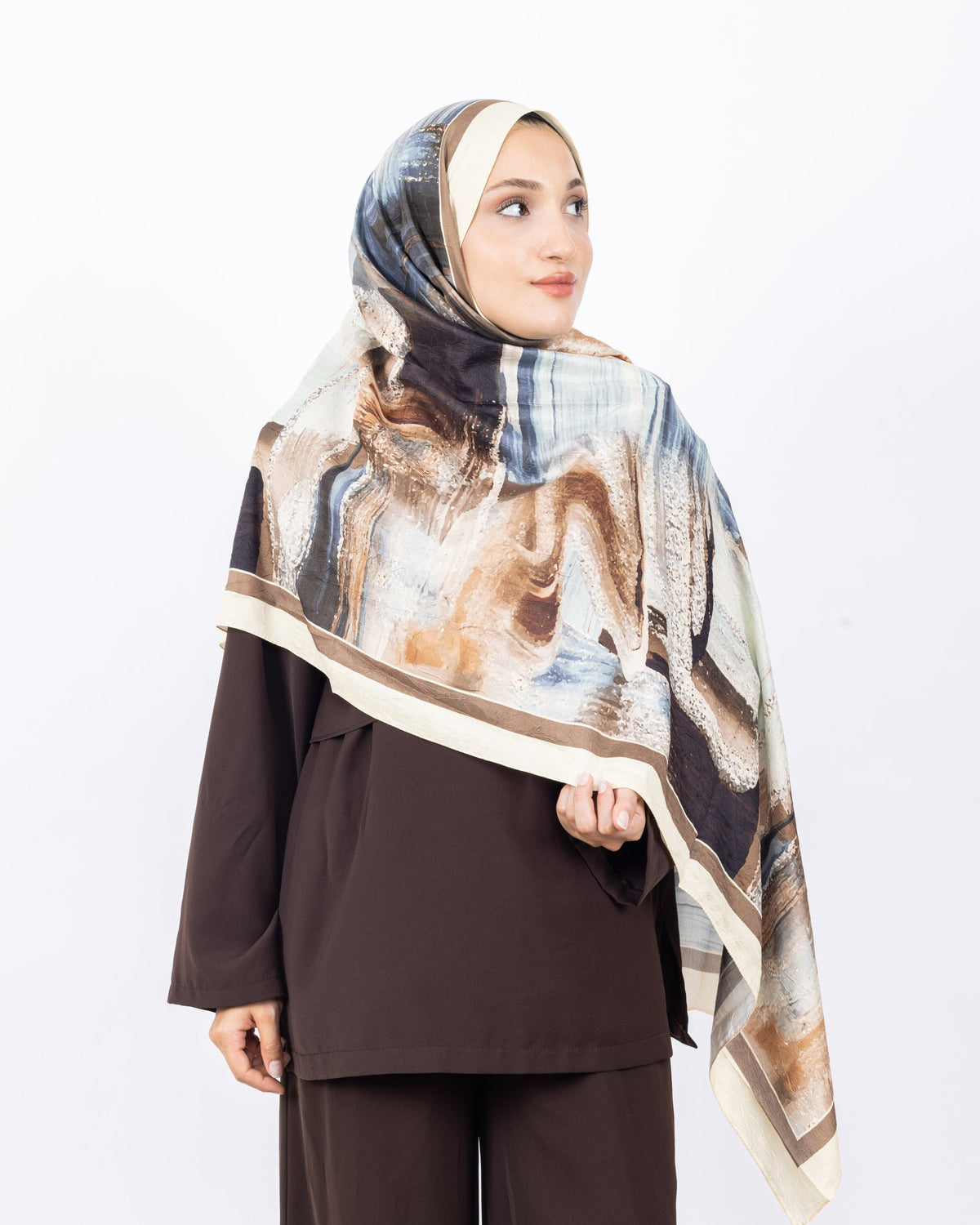 Mikro Bambu Kraş Şal D021 Sarı, 75 × 185 cm şal – görsel 4