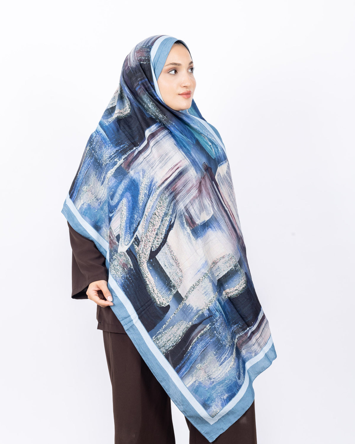Mikro Bambu Kraş Şal D021 Füme, 75 × 185 cm şal – görsel 2
