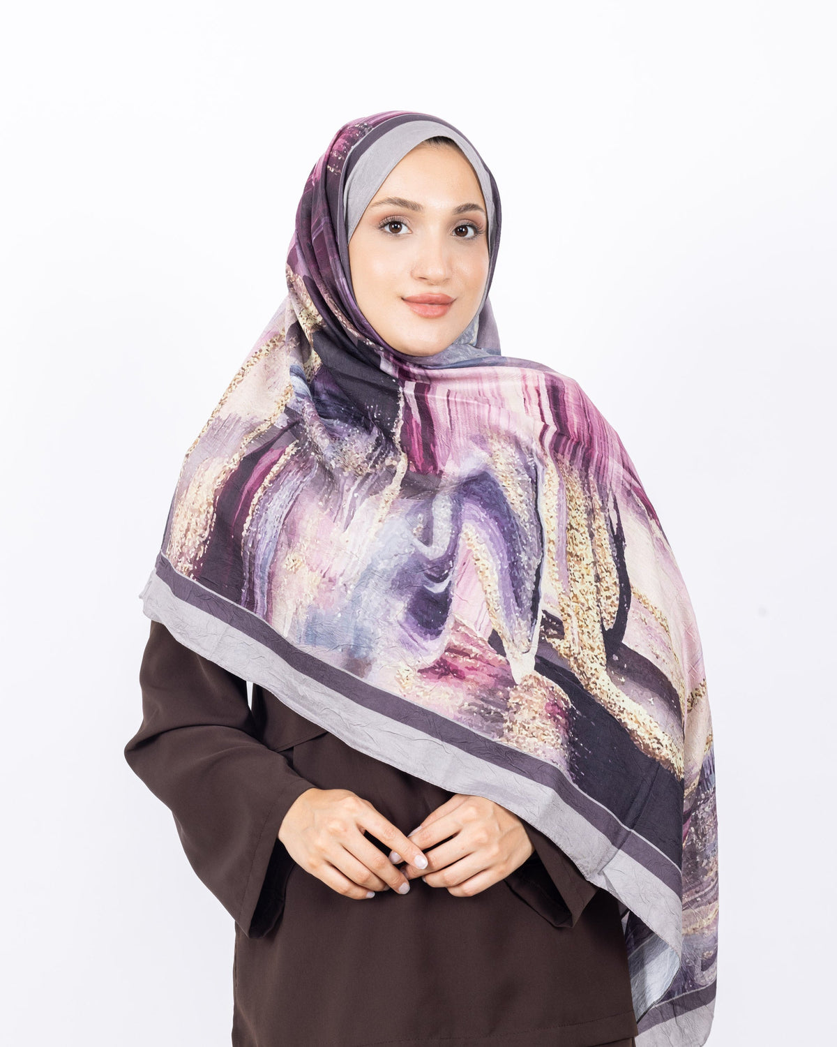 Mikro Bambu Kraş Şal D021 Vizon, 75 × 185 cm şal – görsel 1