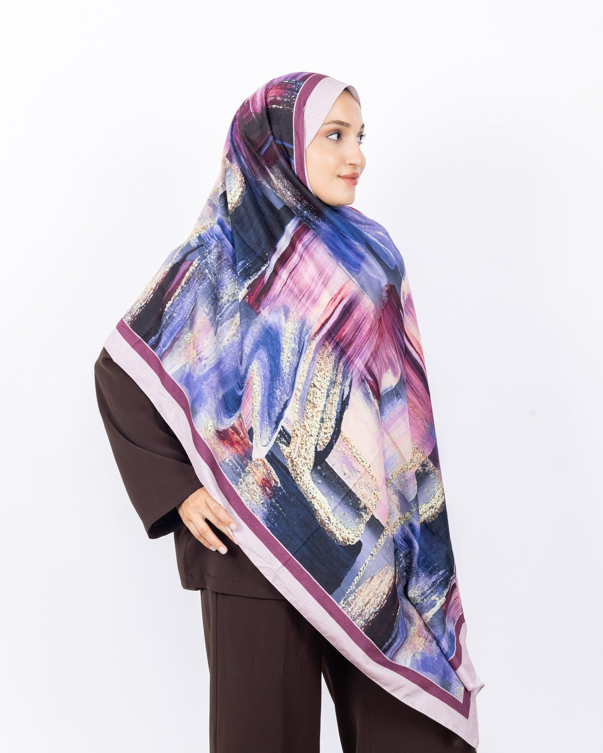Mikro Bambu Kraş Şal D021 Pembe, 75 × 185 cm şal – görsel 2