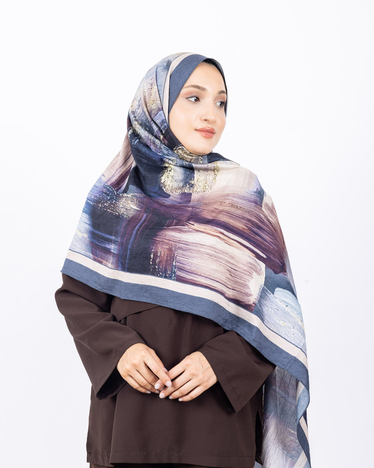 Mikro Bambu Kraş Şal D021 İndigo Mavi, 75 × 185 cm şal – görsel 4