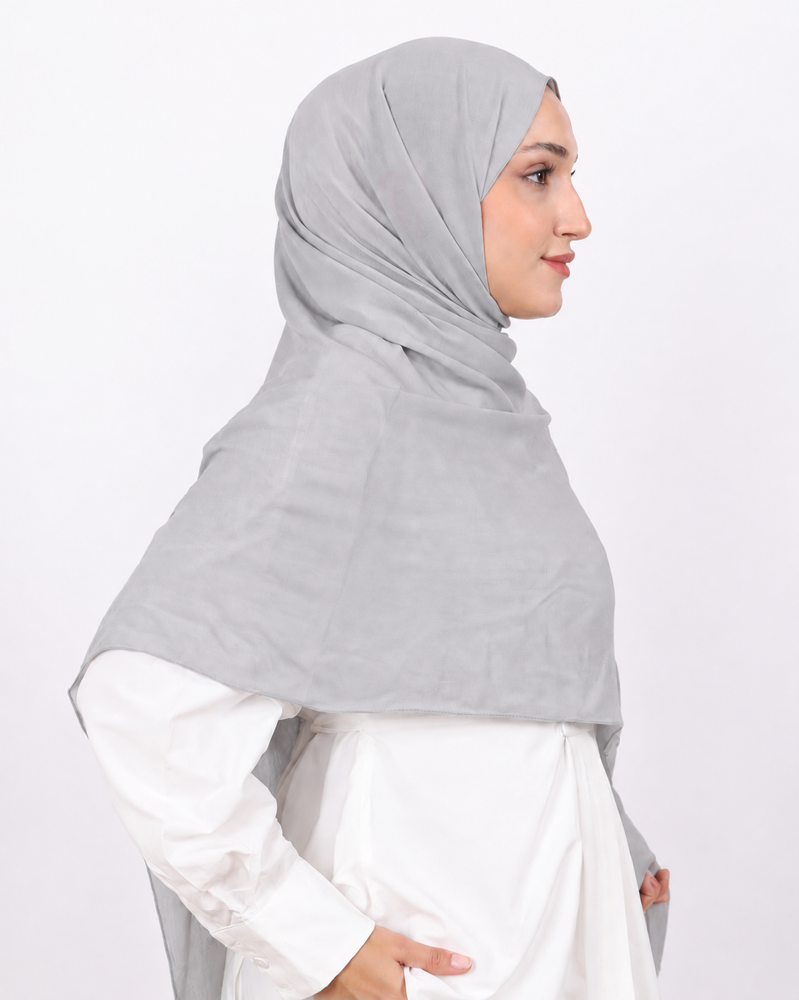 Organik Şal D056 Gri, 75 × 185 cm şal – görsel 1