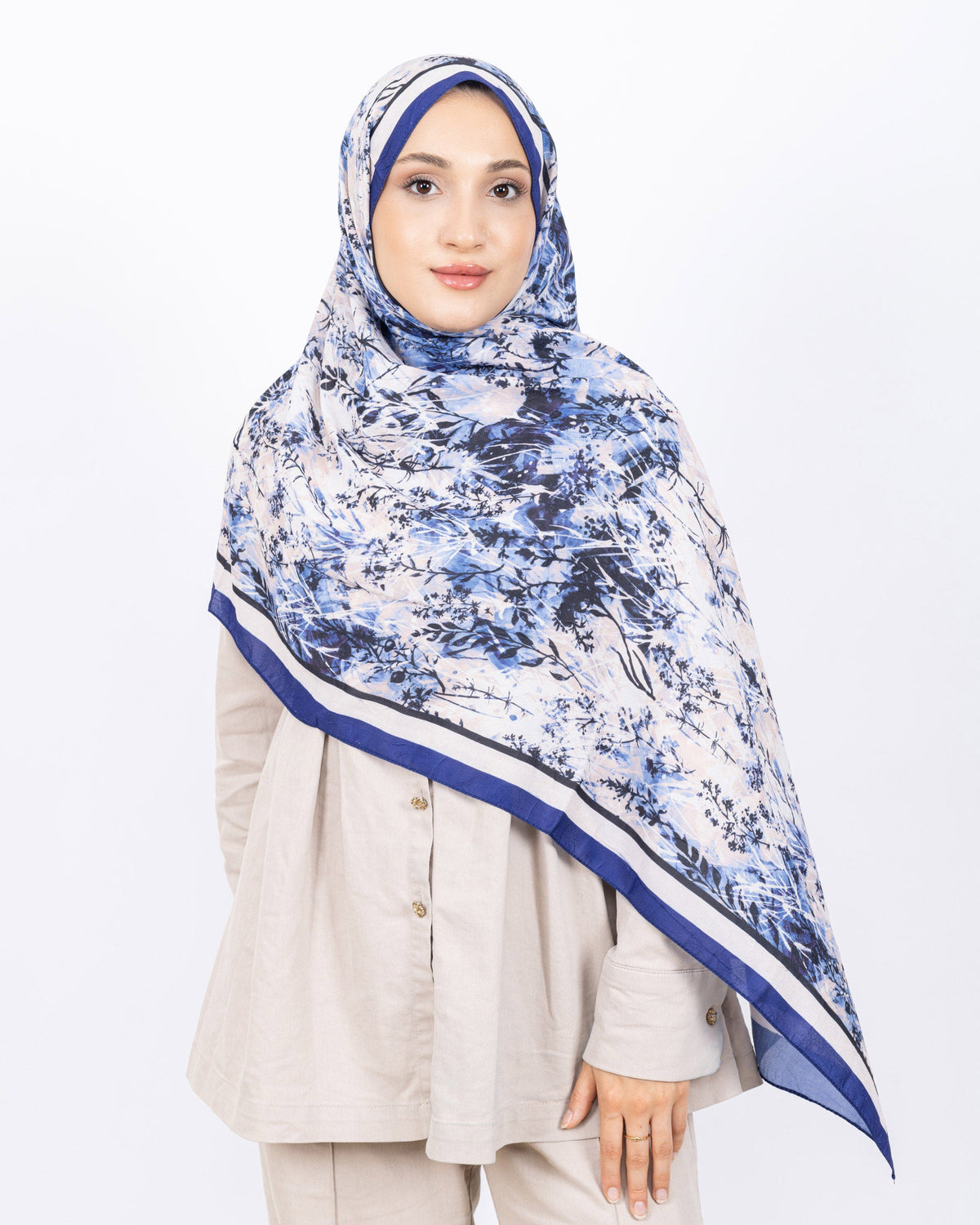 Soft Bambu Kraş Şal D037 Lacivert, 75 × 185 cm şal – görsel 3