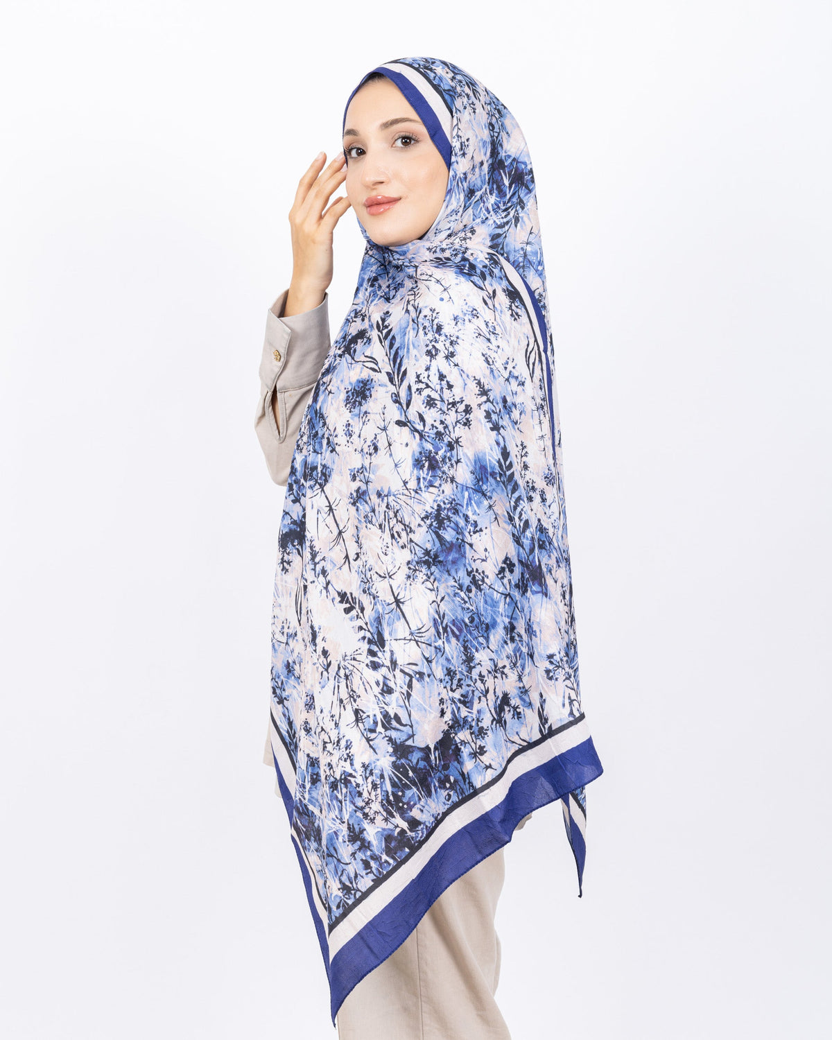 Soft Bambu Kraş Şal D037 Lacivert, 75 × 185 cm şal – görsel 4