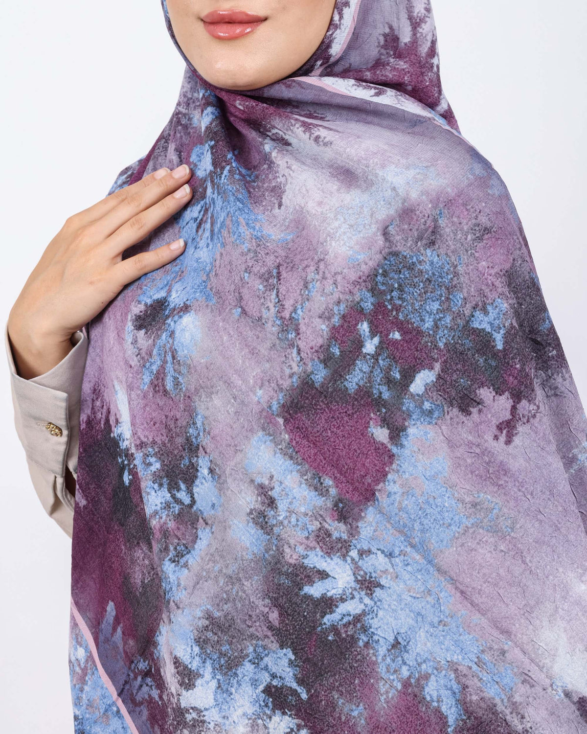 Soft Bambu Kraş Şal D038 Mürdüm, 75 × 185 cm şal – görsel 4