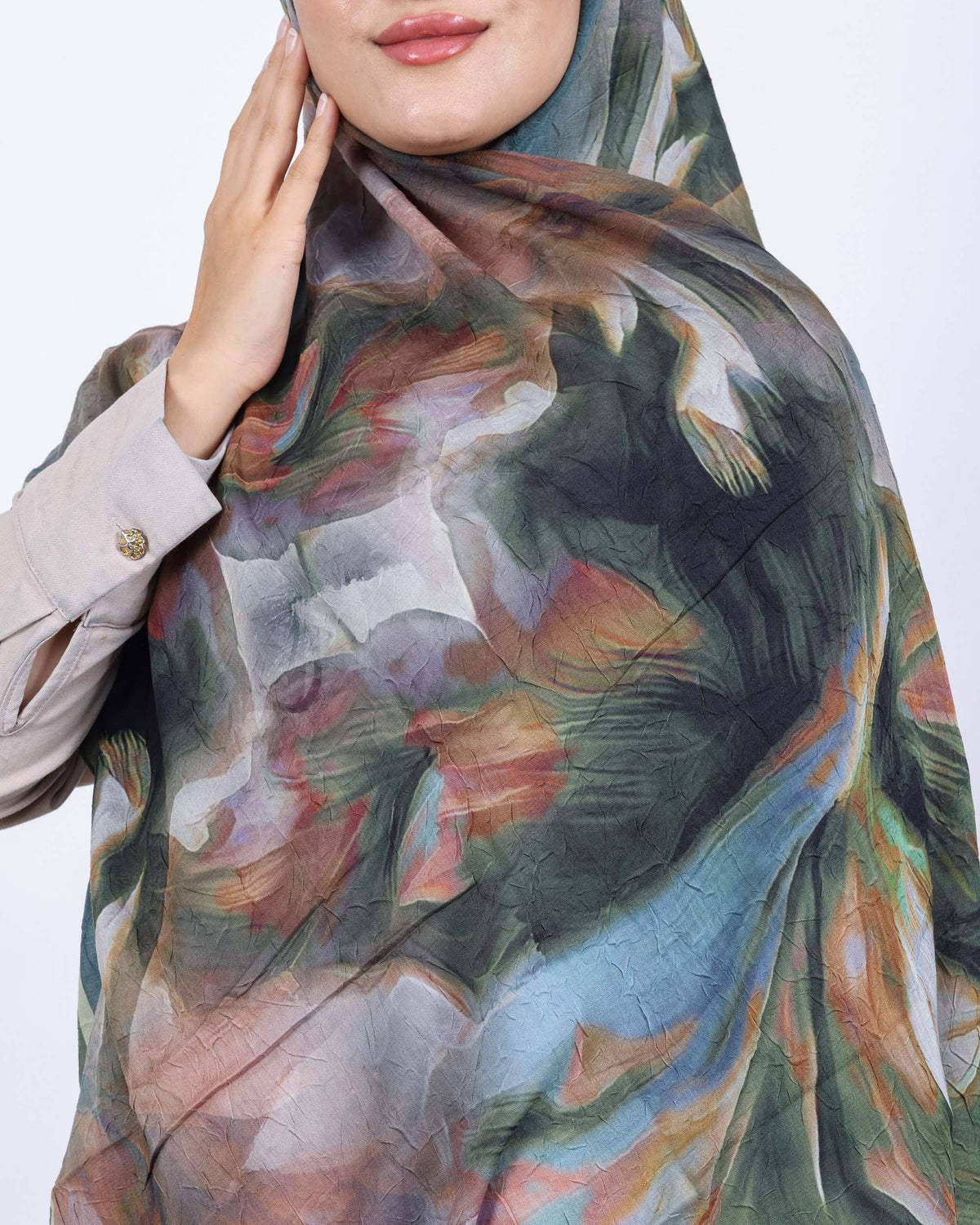 Soft Bambu Kraş Şal D039 Zümrüt Yeşili, 75 × 185 cm şal – görsel 4