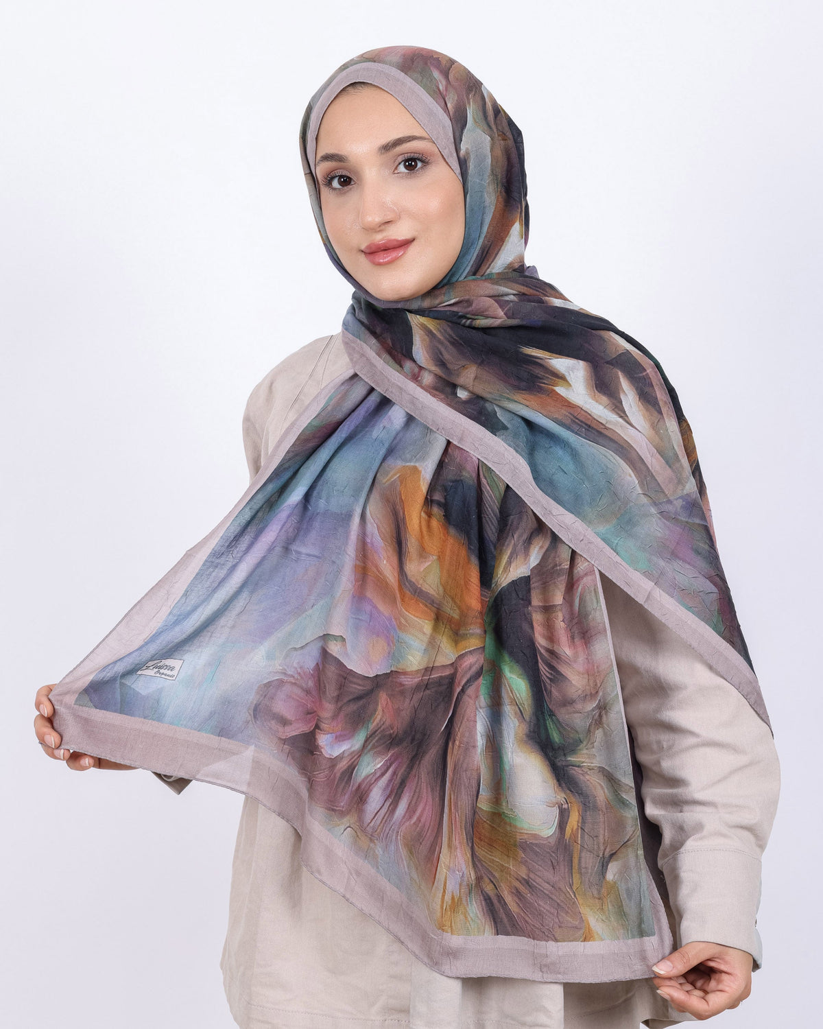 Soft Bambu Kraş Şal D039 Pudra, 75 × 185 cm şal – görsel 2