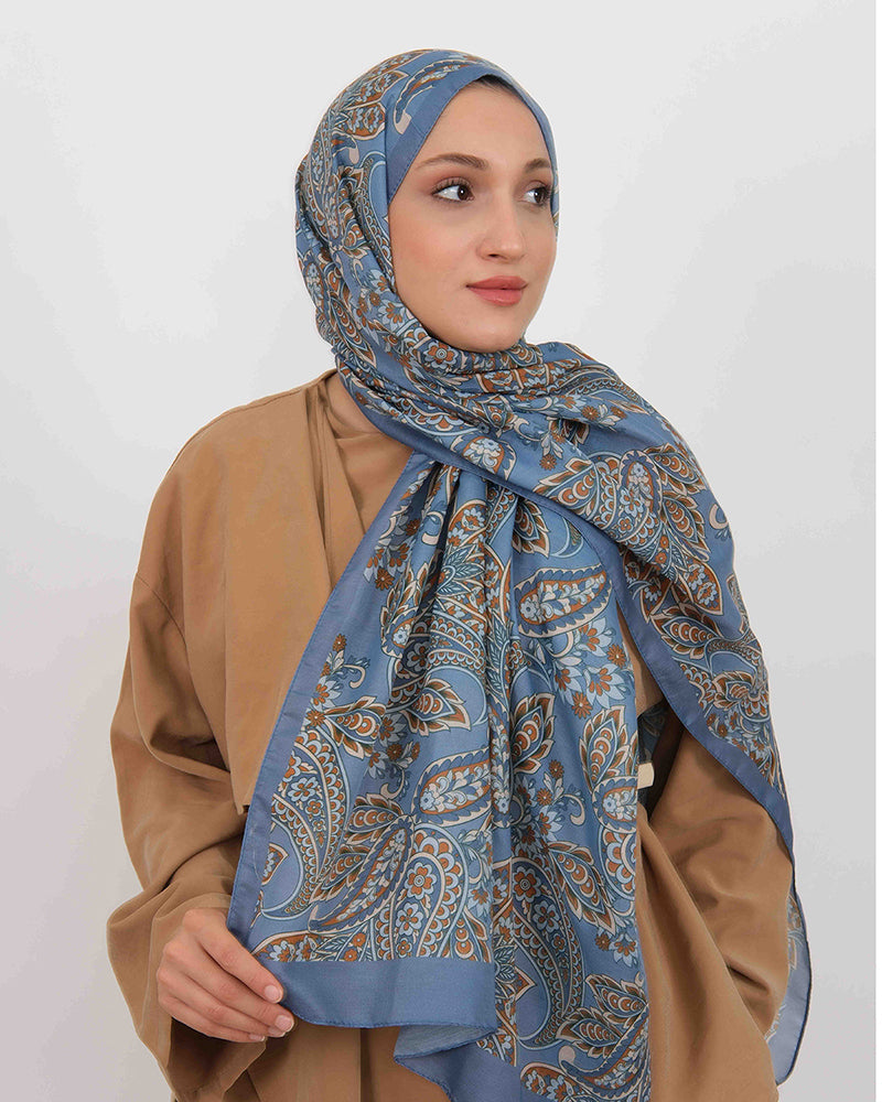 Soft Şal D057 İndigo Mavi, 75 × 185 cm şal – görsel 3
