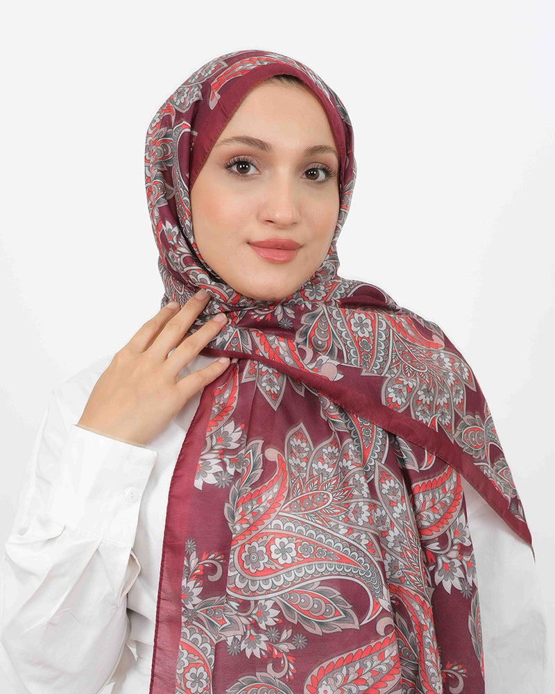 Soft Şal D057 Bordo, 75 × 185 cm şal – görsel 3