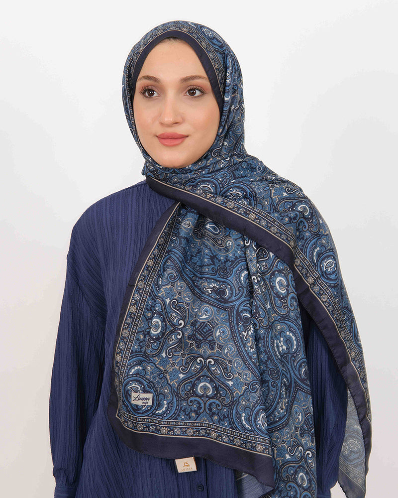 Soft Şal D059 Lacivert, 75 × 185 cm şal – görsel 2