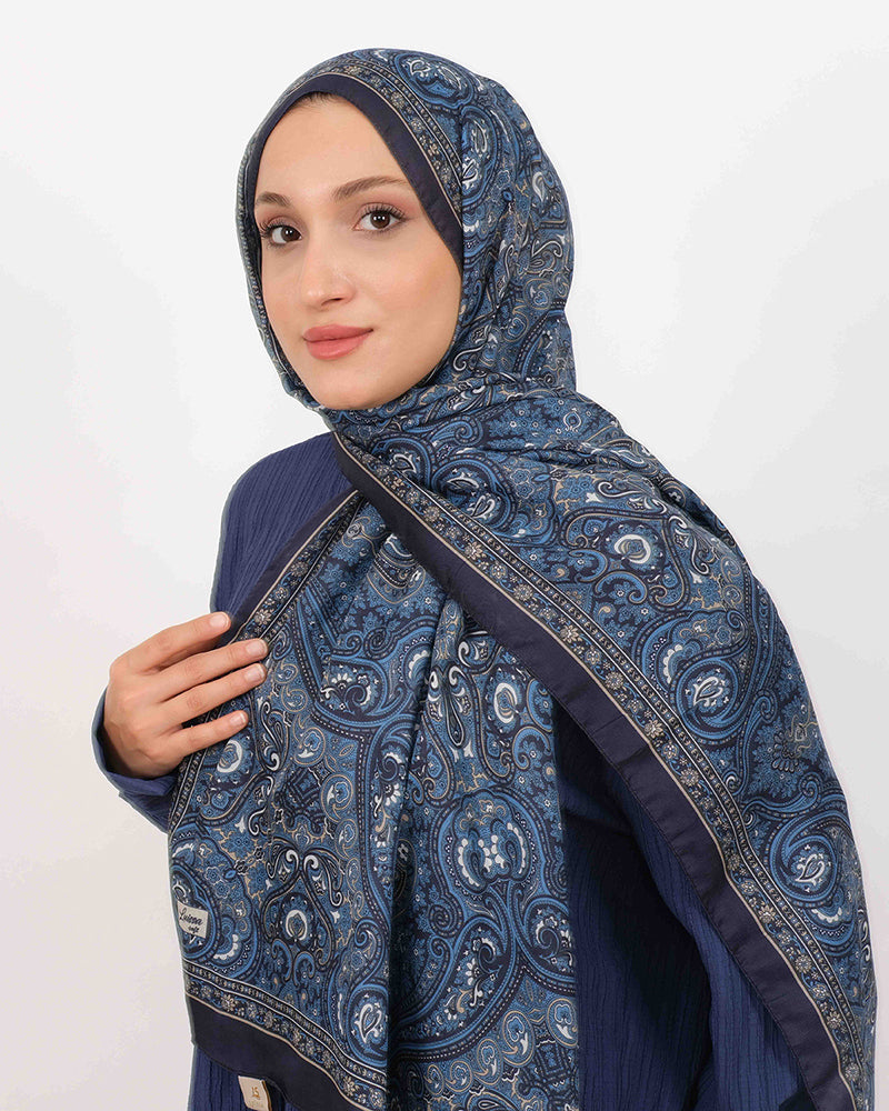 Soft Şal D059 Lacivert, 75 × 185 cm şal – görsel 1