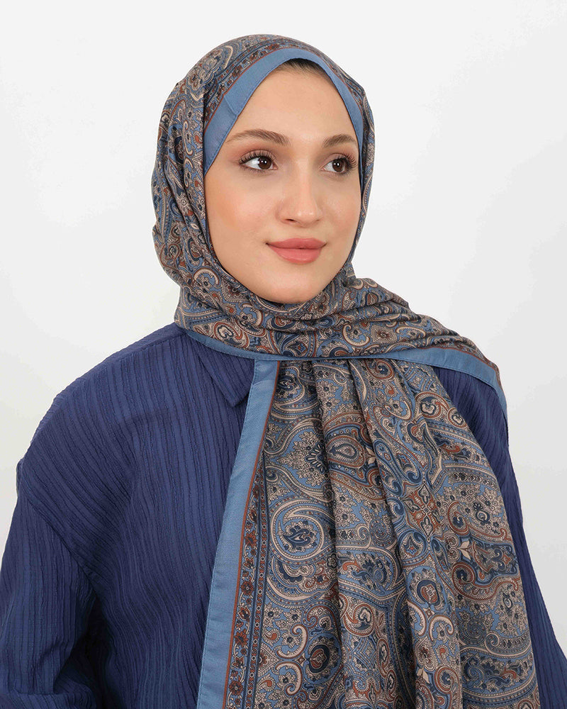 Soft Şal D059 İndigo Mavi, 75 × 185 cm şal – görsel 1