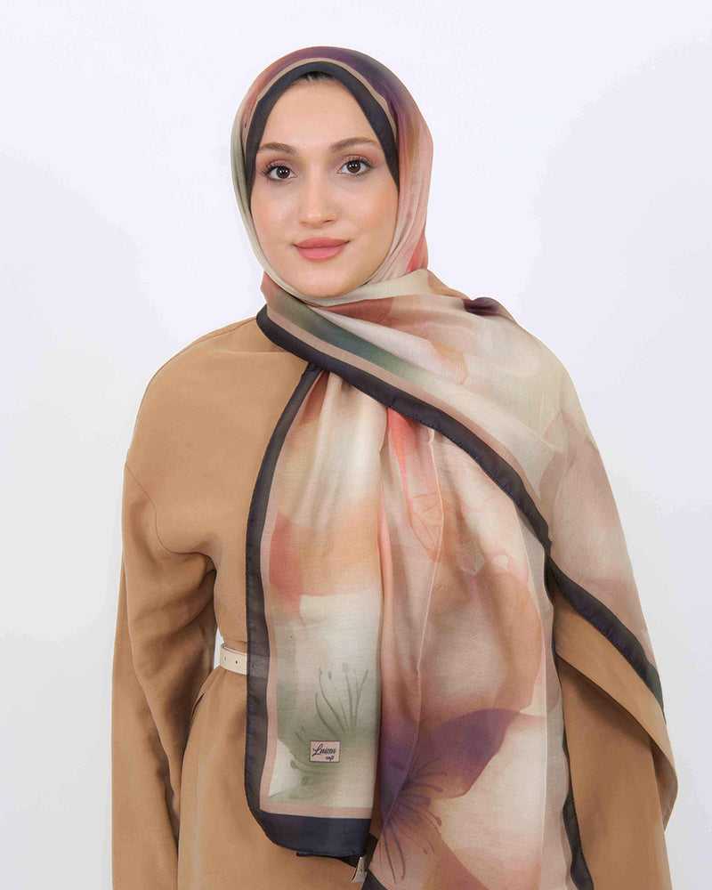 Soft Şal D063 Siyah-Bej, 75 × 185 cm şal – görsel 2