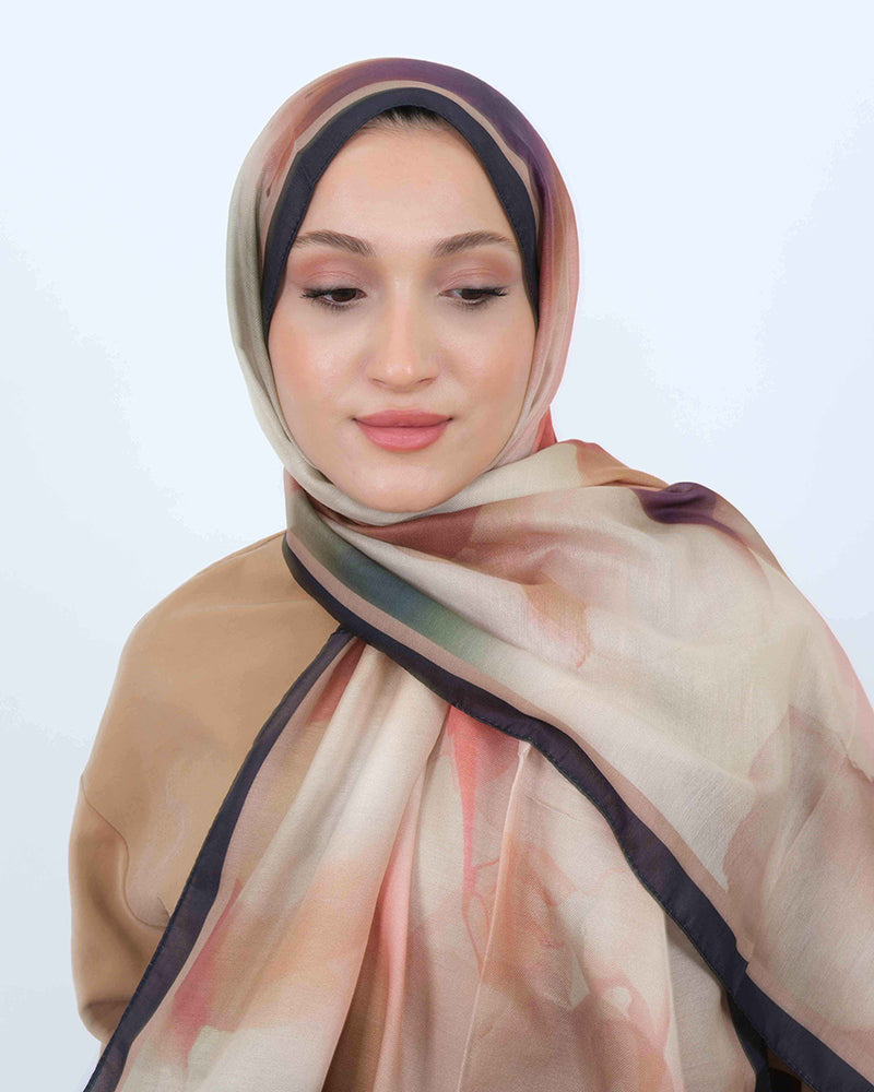 Soft Şal D063 Siyah-Bej, 75 × 185 cm şal – görsel 3
