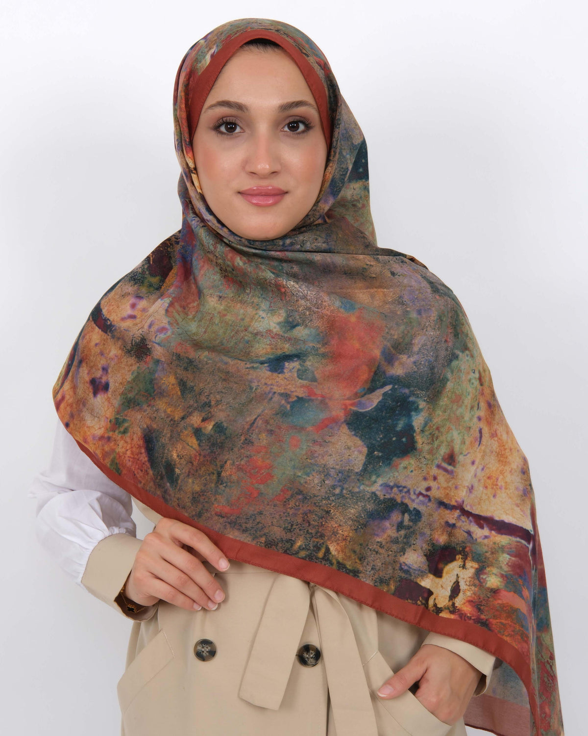 Soft Şal D064 Kiremit, 75 × 185 cm şal – görsel 3