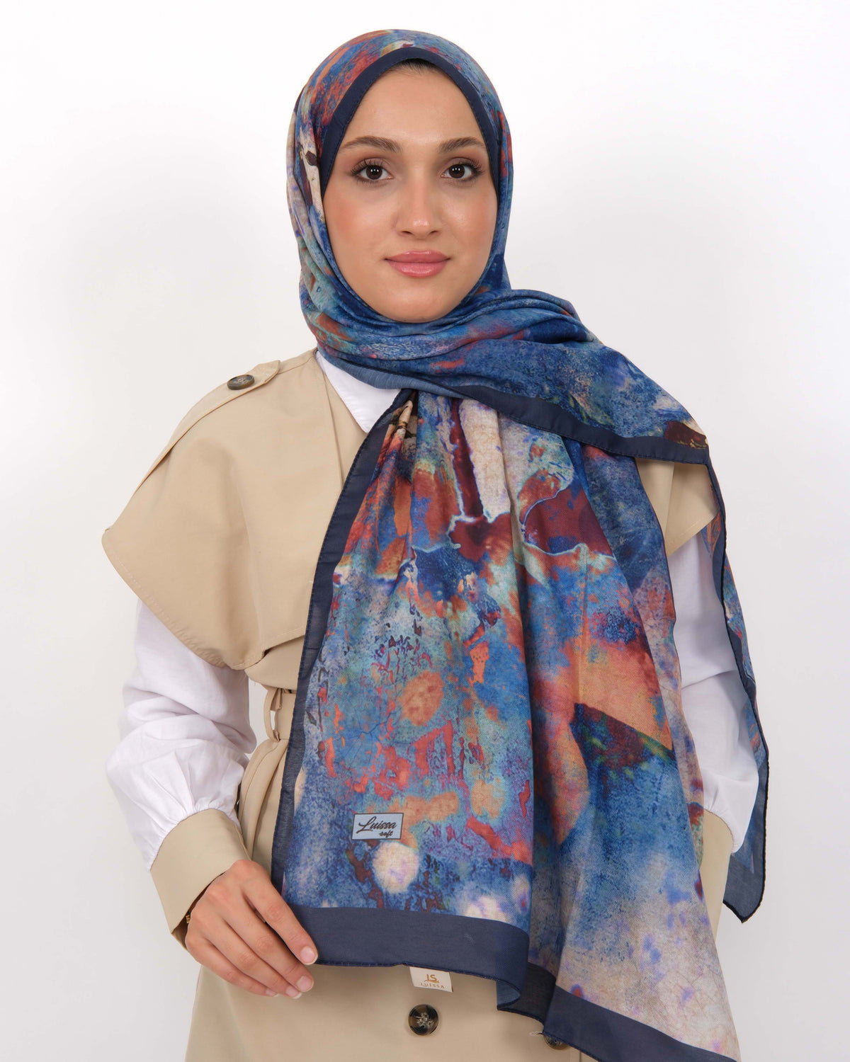 Soft Şal D064 Lacivert, 75 × 185 cm şal – görsel 2