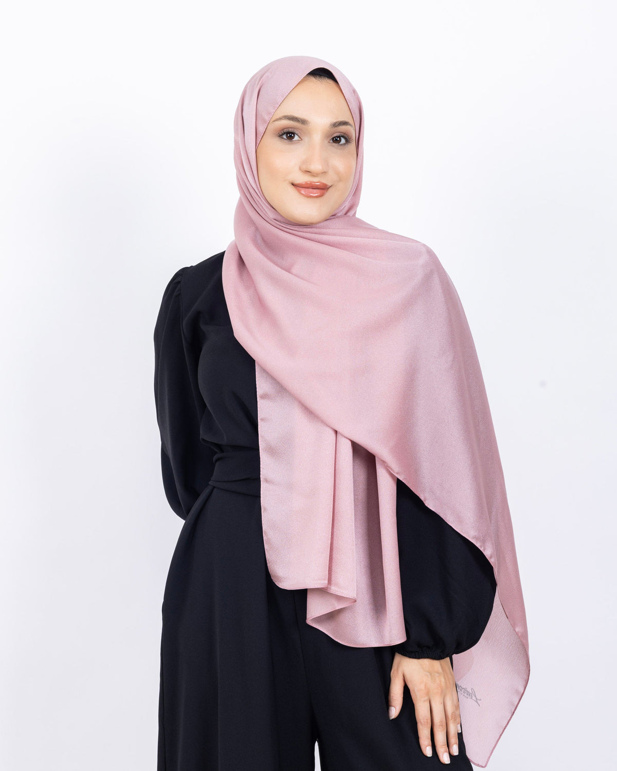 Düz Kristal Şal D019 Pembe, düz desenli, 75 × 185 cm şal – görsel 2