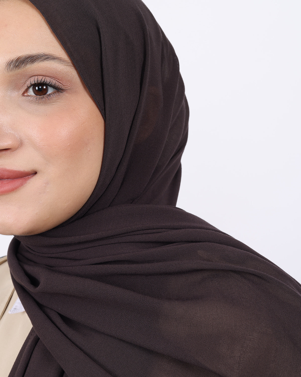 Organik Şal D056 Acı Kahve, 75 × 185 cm şal – görsel 2