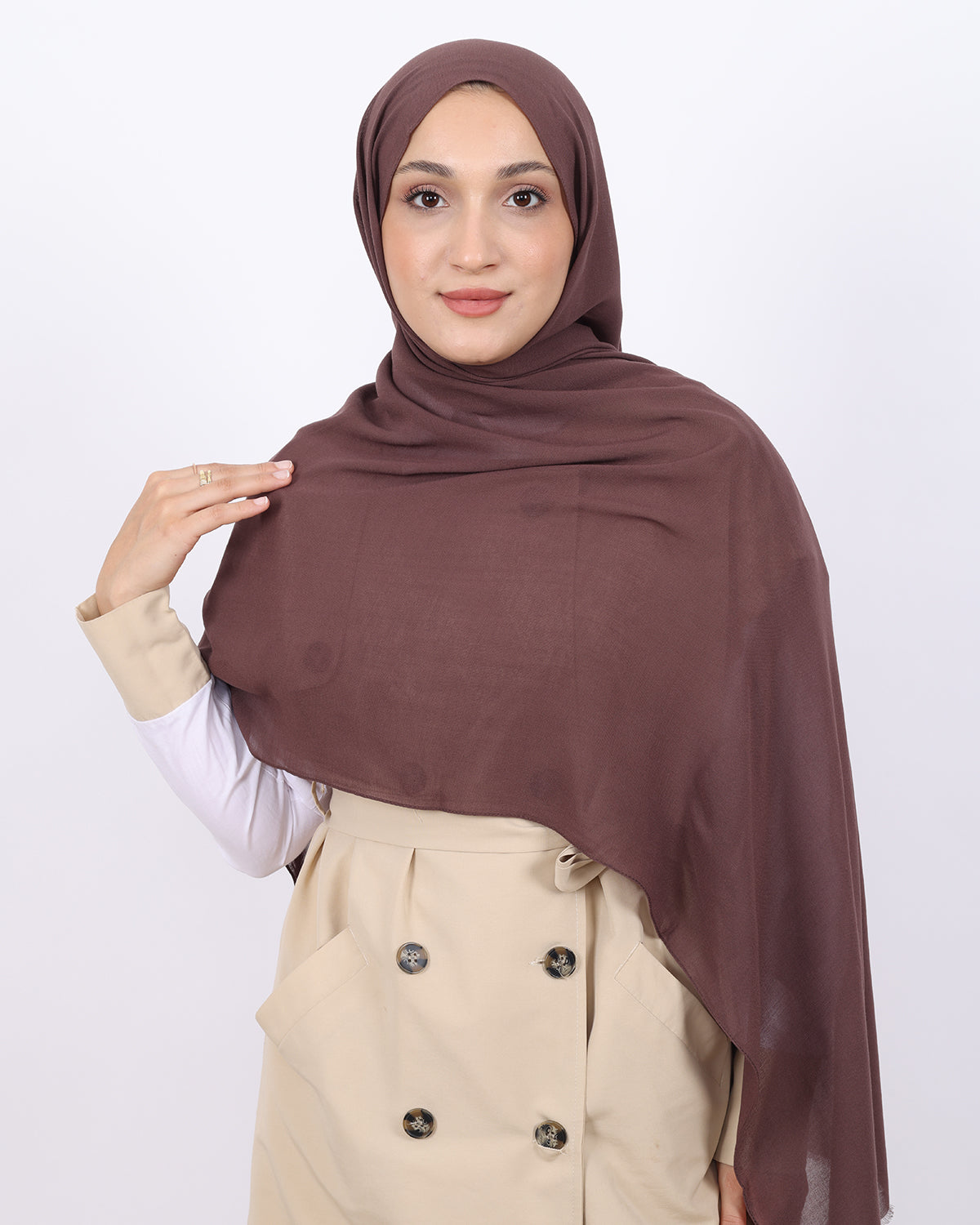 Organik Şal D056 Kahverengi, 75 × 185 cm şal – görsel 2