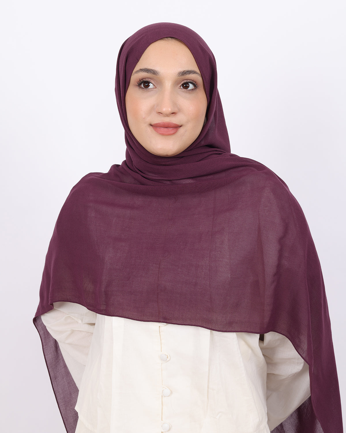 Organik Şal D056 Mürdüm, 75 × 185 cm şal – görsel 3
