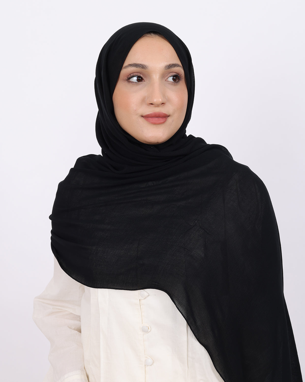 Organik Şal D056 Siyah, 75 × 185 cm şal – görsel 2