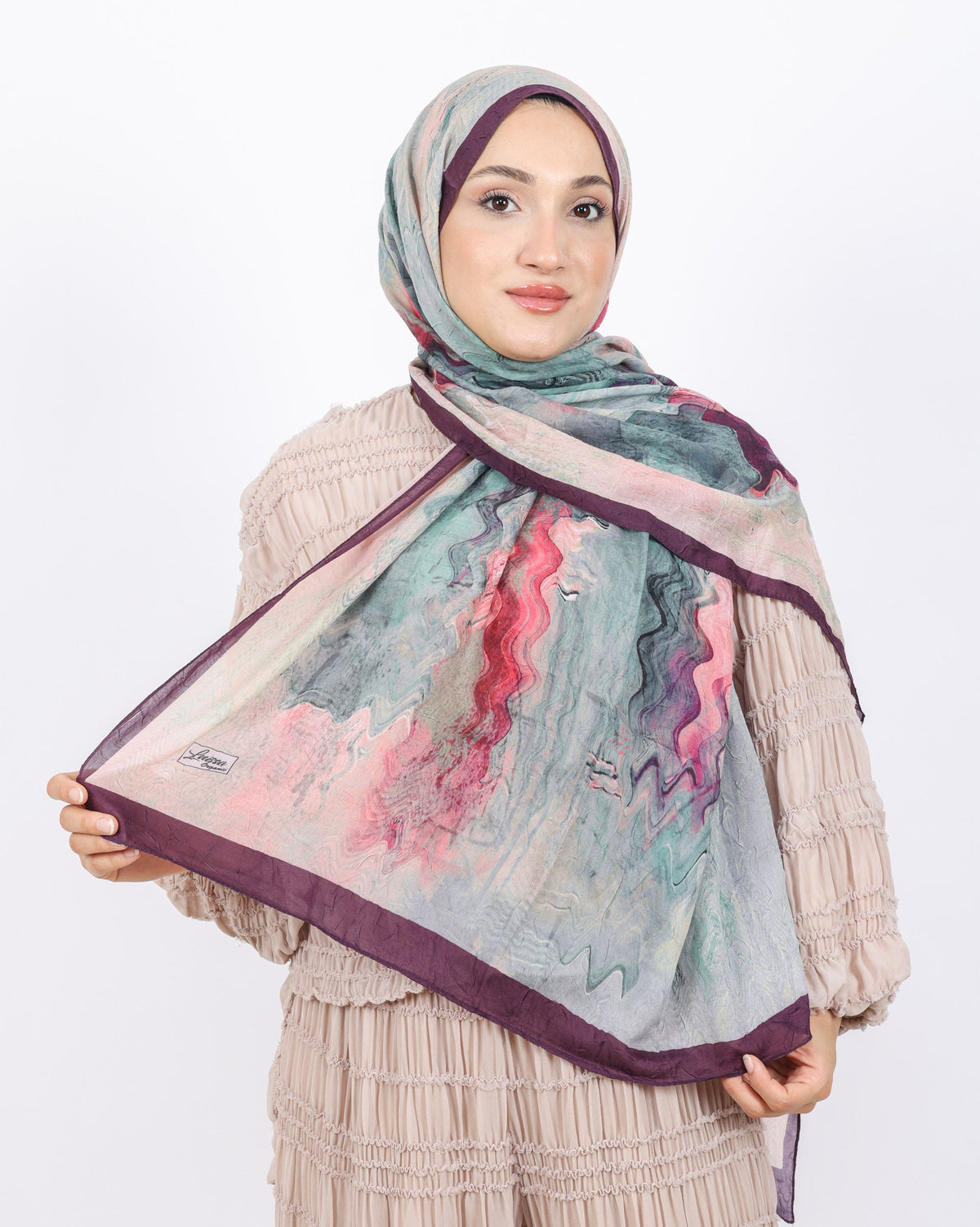 Soft Bambu Kraş Şal D045 Mor, 75 × 185 cm şal – görsel 1