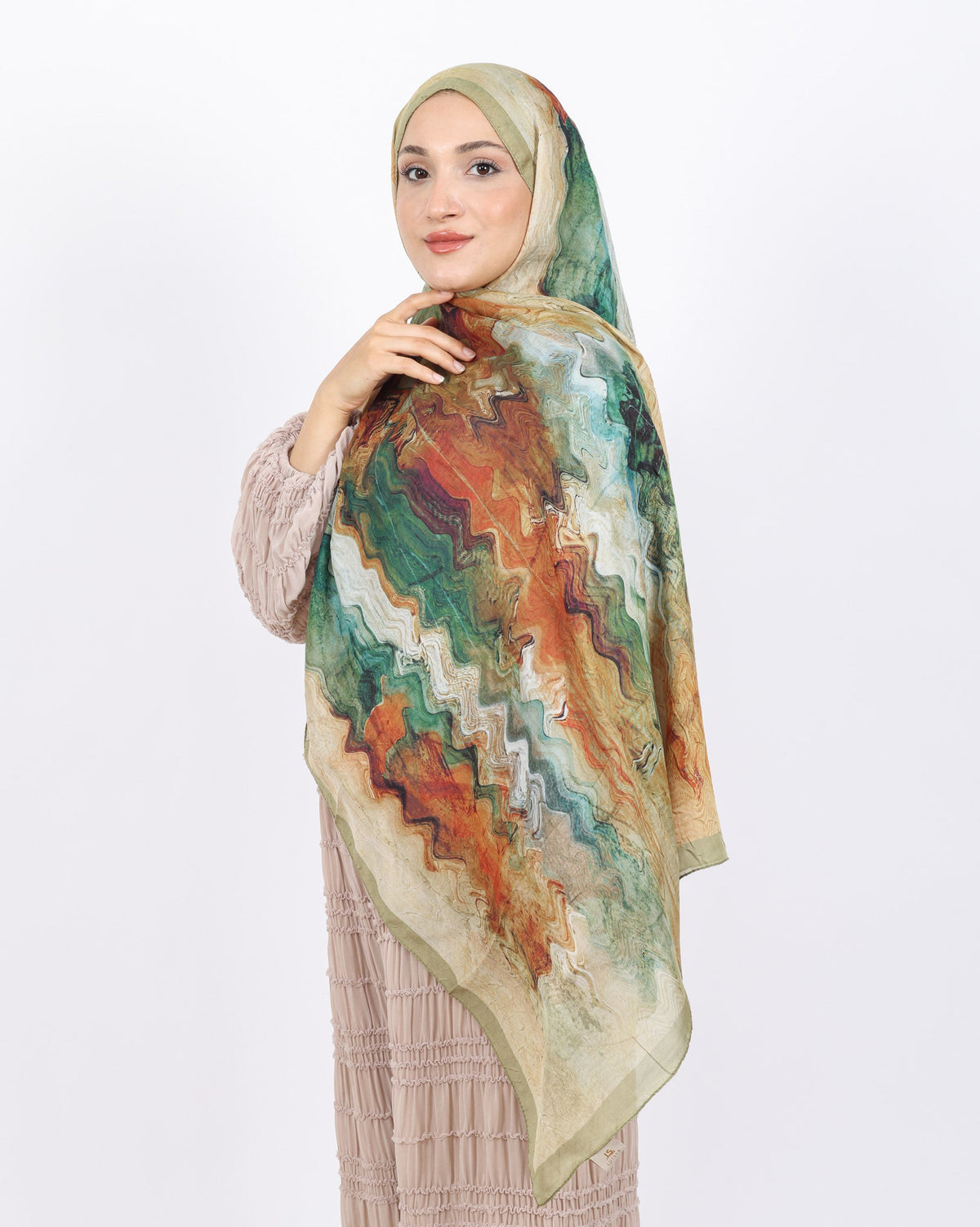 Soft Bambu Kraş Şal D045 Açık Yeşil, 75 × 185 cm şal – görsel 4