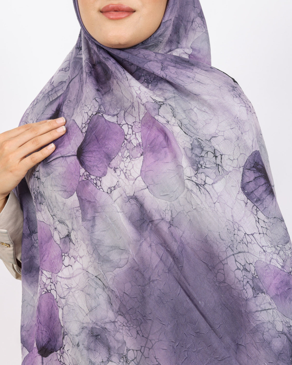 Soft Bambu Kraş Şal D043 Siyah-Mor, 75 × 185 cm şal – görsel 4