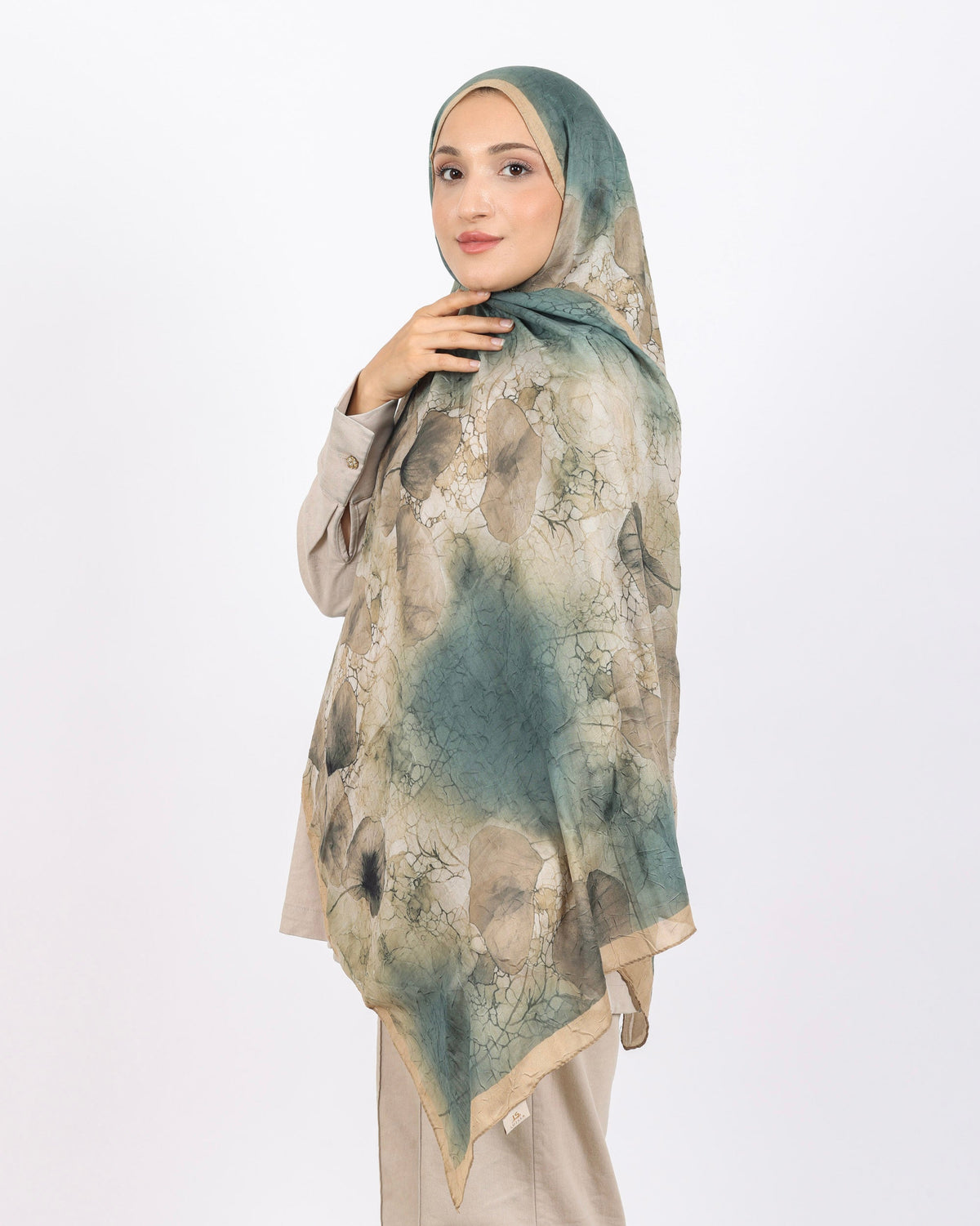 Soft Bambu Kraş Şal D043 Vizon, 75 × 185 cm şal – görsel 1