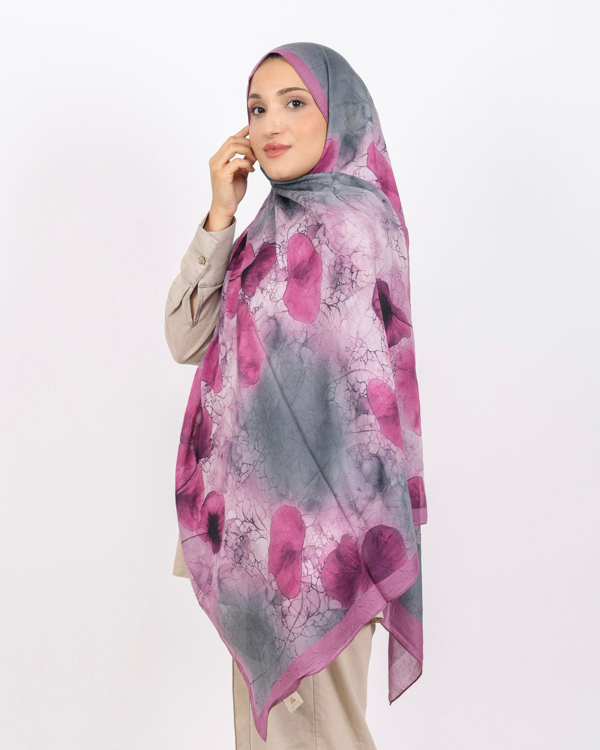 Soft Bambu Kraş Şal D043 Lila, 75 × 185 cm şal – görsel 1