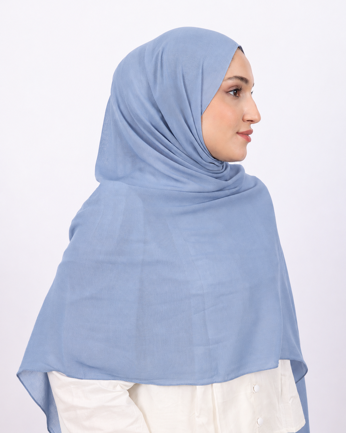 Organik Şal D056 Mavi, 75 × 185 cm şal – görsel 1