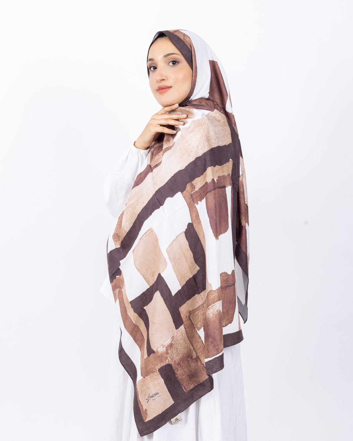 Mikro Bambu Kraş Şal D026 Acı Kahve, 75 × 185 cm şal – görsel 2