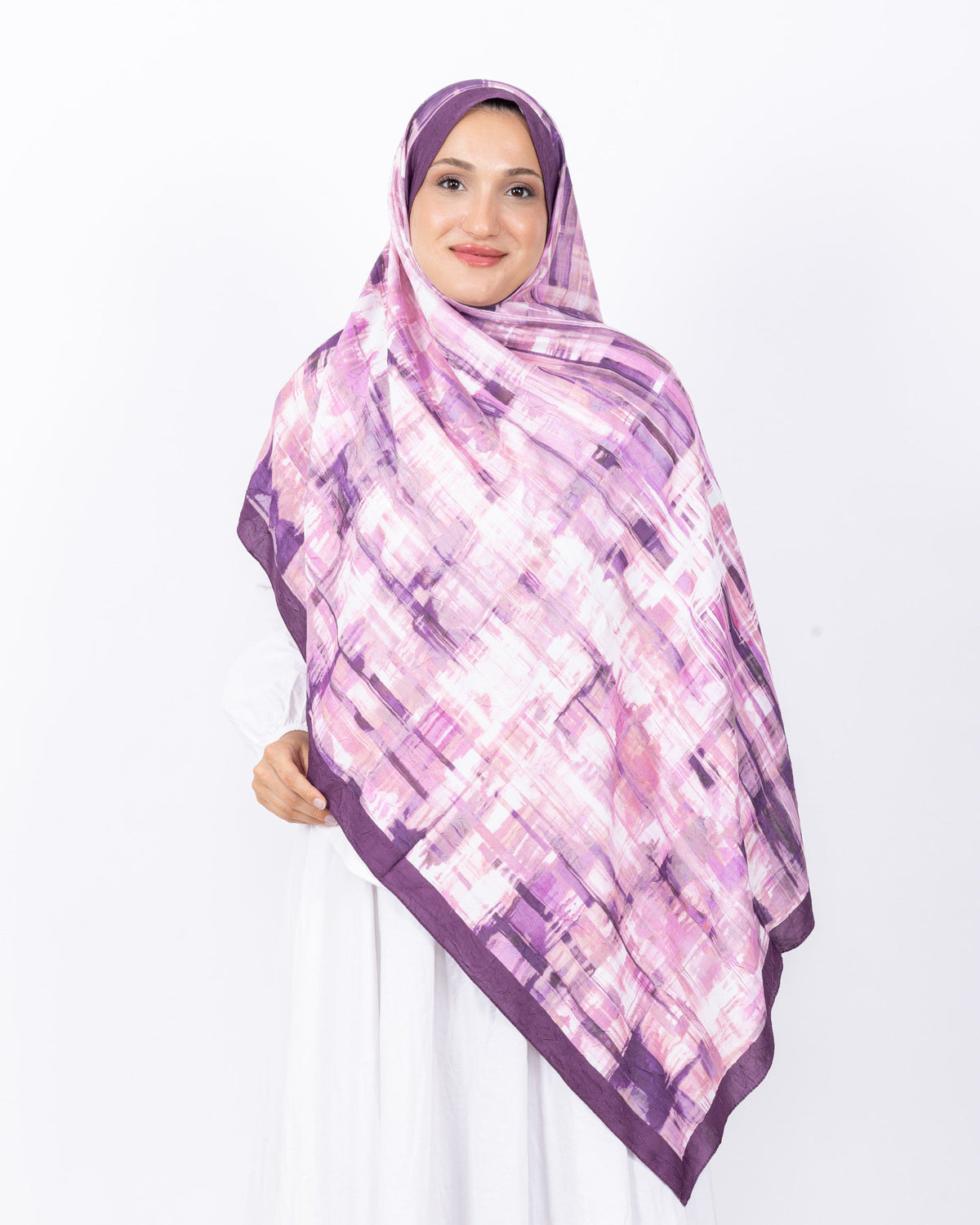 Mikro Bambu Kraş Şal D028 Mürdüm-Fuşya, 75 × 185 cm şal – görsel 2