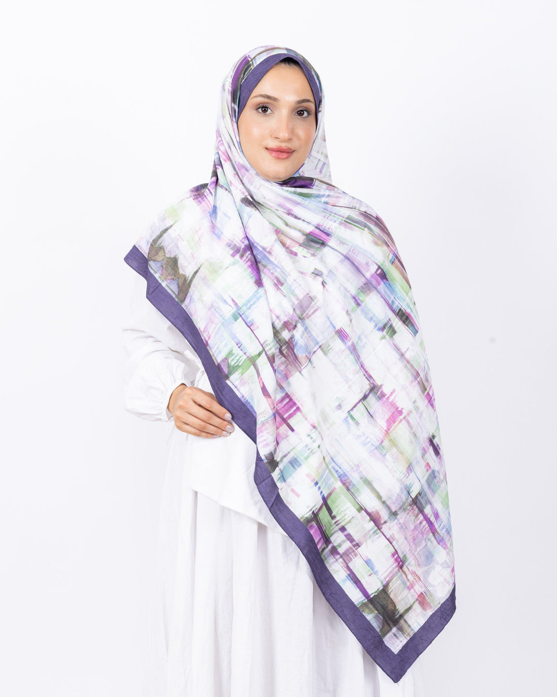 Mikro Bambu Kraş Şal D028 Mor-Lila, 75 × 185 cm şal – görsel 2