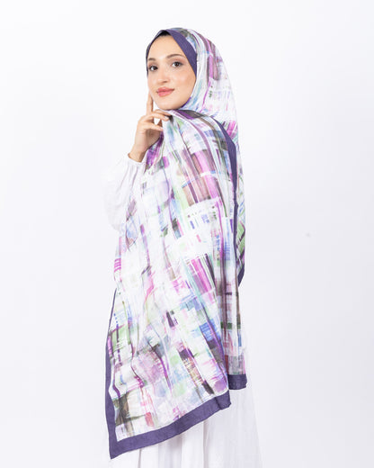 Mikro Bambu Kraş Şal D028 Mor-Lila, 75 × 185 cm şal – görsel 1