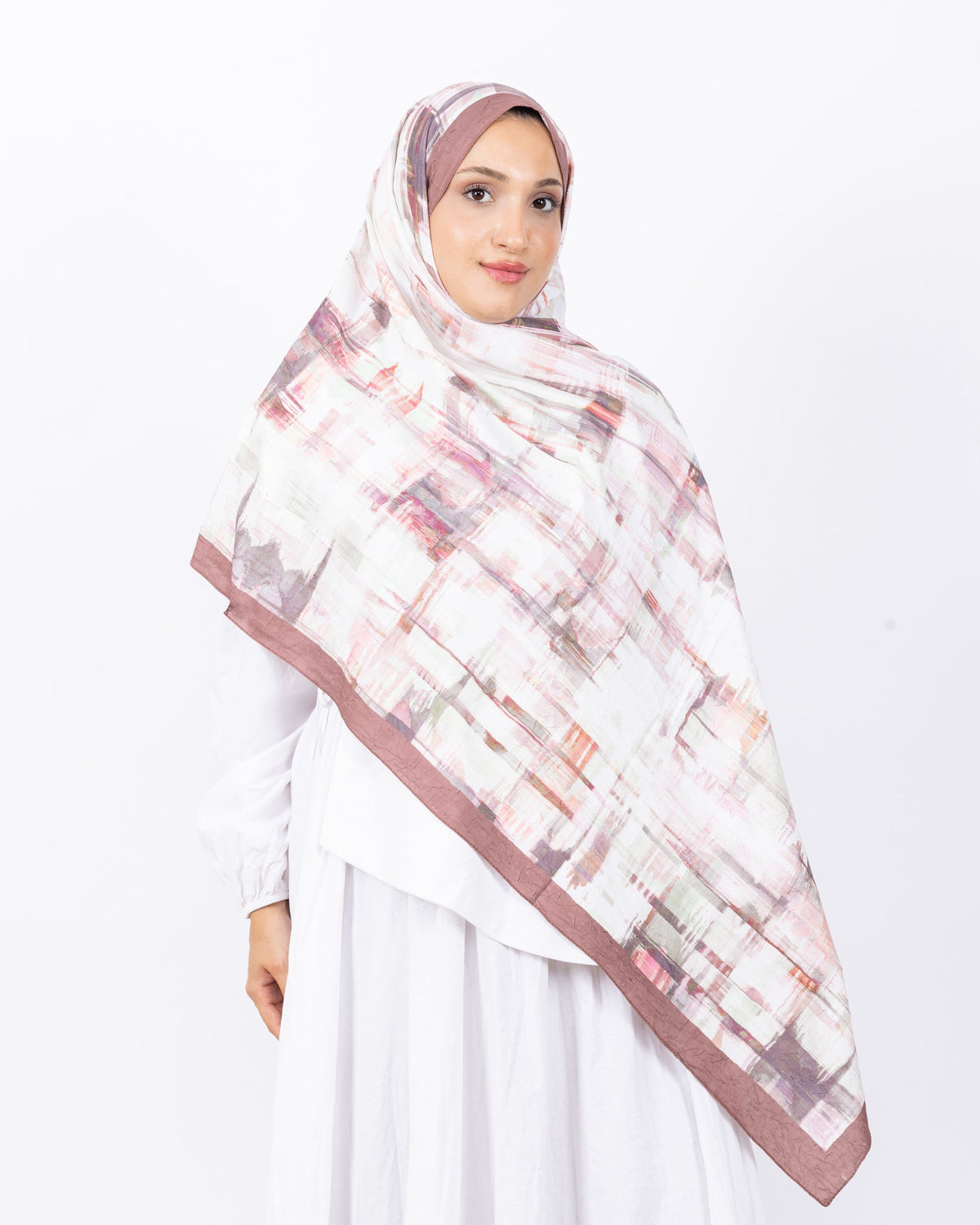 Mikro Bambu Kraş Şal D028 Sütlü Kahve, 75 × 185 cm şal – görsel 1