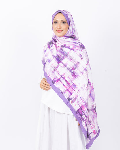 Mikro Bambu Kraş Şal D028 Lila, 75 × 185 cm şal – görsel 2