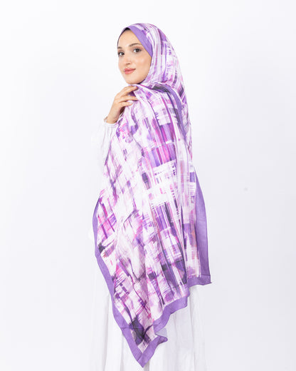 Mikro Bambu Kraş Şal D028 Lila, 75 × 185 cm şal – görsel 3