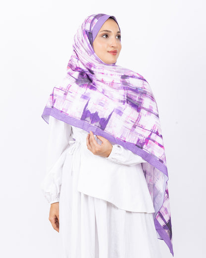 Mikro Bambu Kraş Şal D028 Lila, 75 × 185 cm şal – görsel 1
